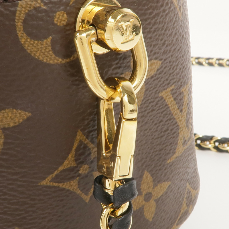 LOUIS VUITTON Monogram/Monogram Reverse Vanity PM金扣手挽肩背兩用袋棕色-13
