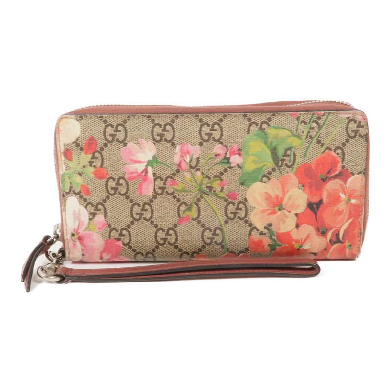 GUCCI 塗層帆布Zipper Long Wallet銀扣長錢包-0