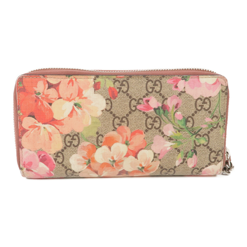 GUCCI 塗層帆布Zipper Long Wallet銀扣長錢包-1