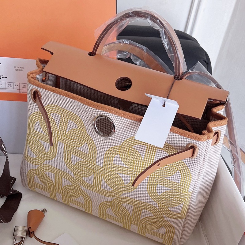 【全新品】HERMES愛馬仕 Herbag Zip 31  B刻限量版猪鼻子賽道 金扣金棕配色-2