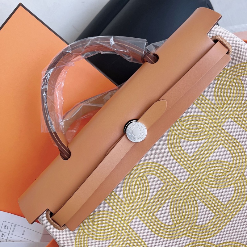 【全新品】HERMES愛馬仕 Herbag Zip 31  B刻限量版猪鼻子賽道 金扣金棕配色-7