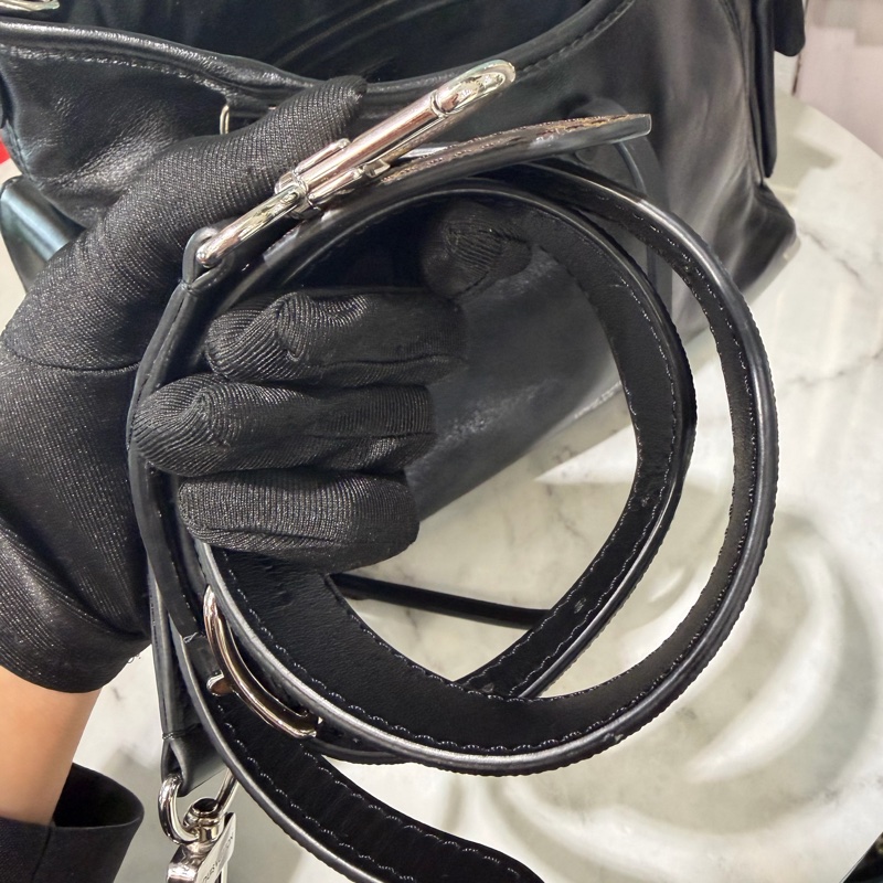 LV 黑羊皮CarryAll CargoVibe PM銀釦肩斜背包M24861-9