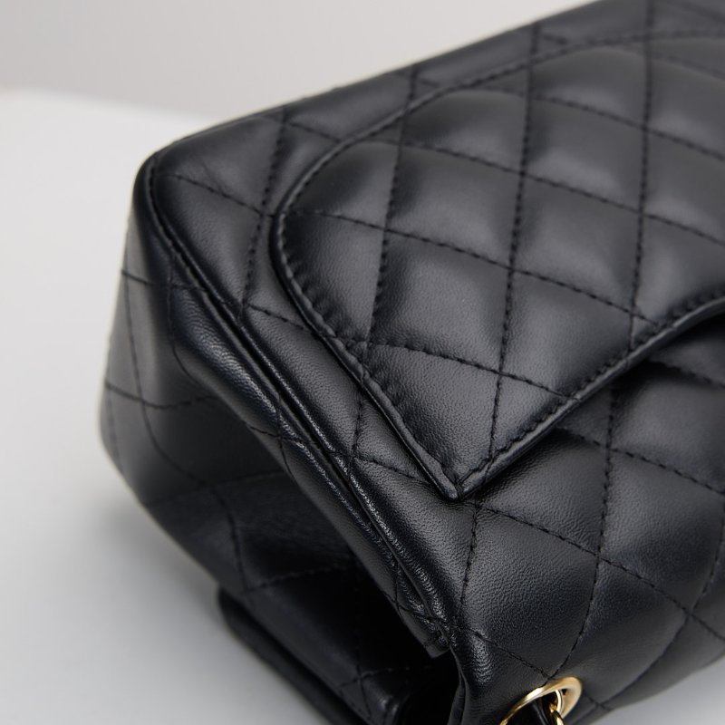 二手Chanel mini coco 17方胖/黑淡金扣-8