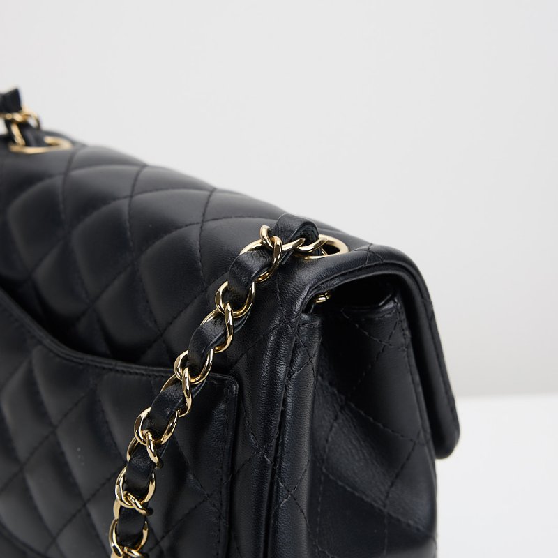 二手Chanel mini coco 17方胖/黑淡金扣-9