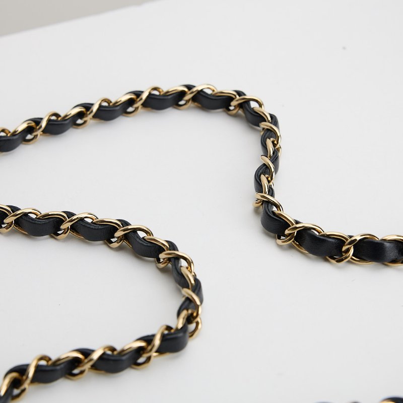 二手Chanel mini coco 17方胖/黑淡金扣-15