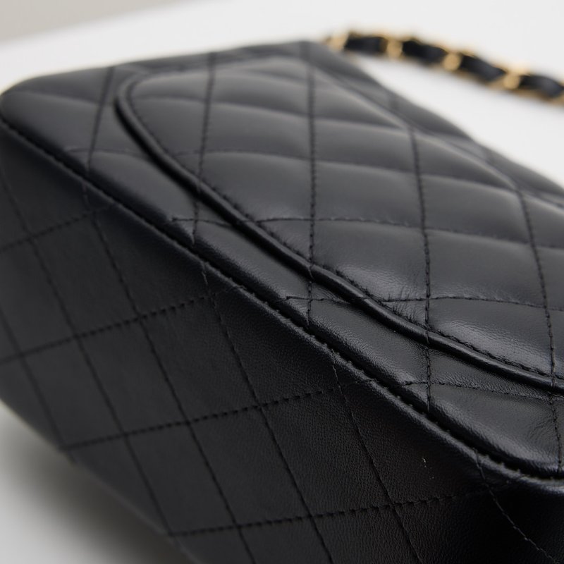 二手Chanel mini coco 17方胖/黑淡金扣-19