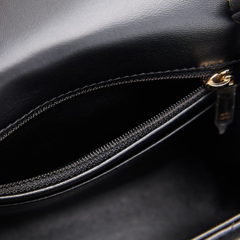 二手Chanel mini coco 17方胖/黑淡金扣-24