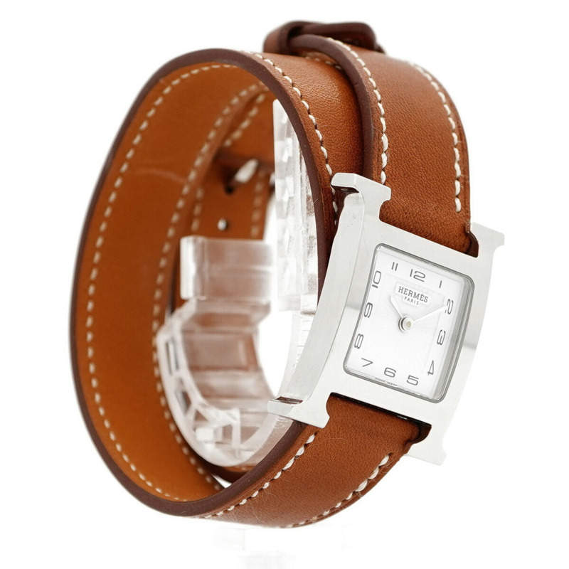 愛馬仕H系列雙圈腕錶HH1.210 白色錶盤 女士款-3
