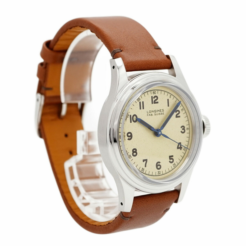 浪琴表 Heritage Military L2.833.4.93.2 金錶盤男士腕錶-3