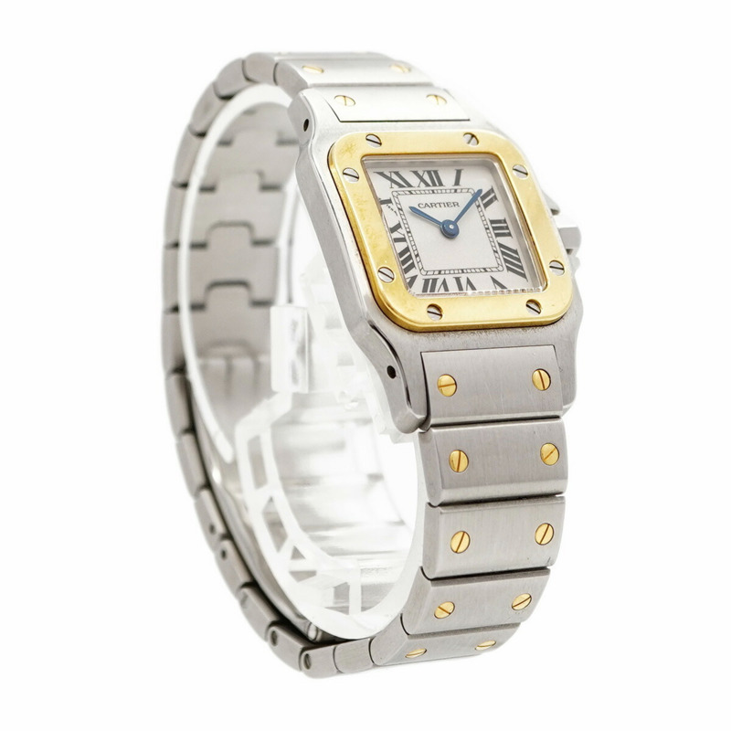 卡地亞 Santos Galbee SM W20012C4 象牙色錶盤女士腕錶-2