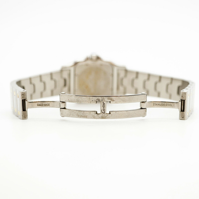 卡地亞 Santos Galbee SM W20012C4 象牙色錶盤女士腕錶-3