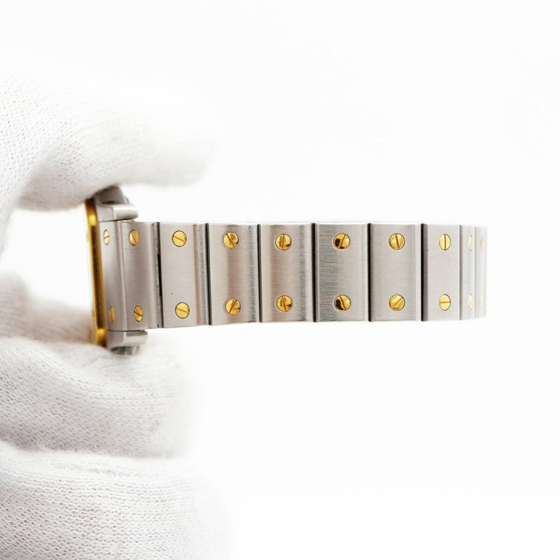 卡地亞 Santos Galbee SM W20012C4 象牙色錶盤女士腕錶-5