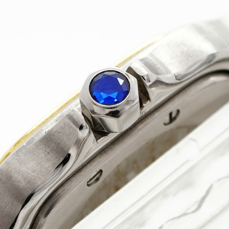 卡地亞 Santos Galbee SM W20012C4 象牙色錶盤女士腕錶-10