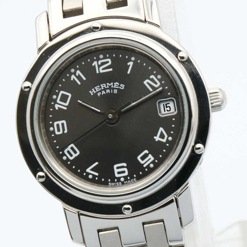 愛馬仕 Clipper 系列腕錶，不鏽鋼材質，女士款，灰色，CL4.210-2