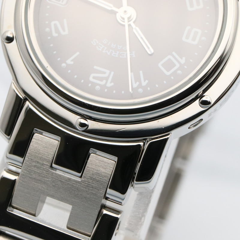 愛馬仕 Clipper 系列腕錶，不鏽鋼材質，女士款，灰色，CL4.210-12