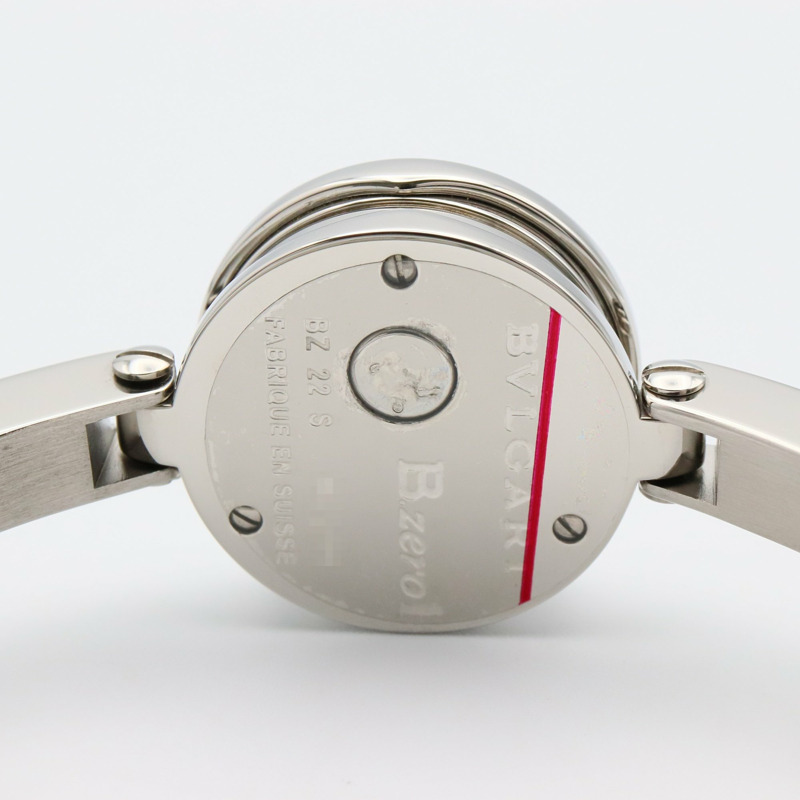 寶格麗 B-zero1 系列腕錶，不鏽鋼材質，女款，白色錶殼，型號 BZ22S-5