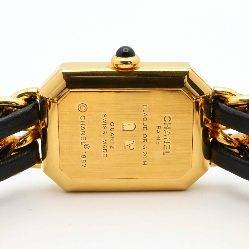 香奈兒 Premiere L 腕錶，鍍金，皮革錶帶，女士，黑色，H0001-4