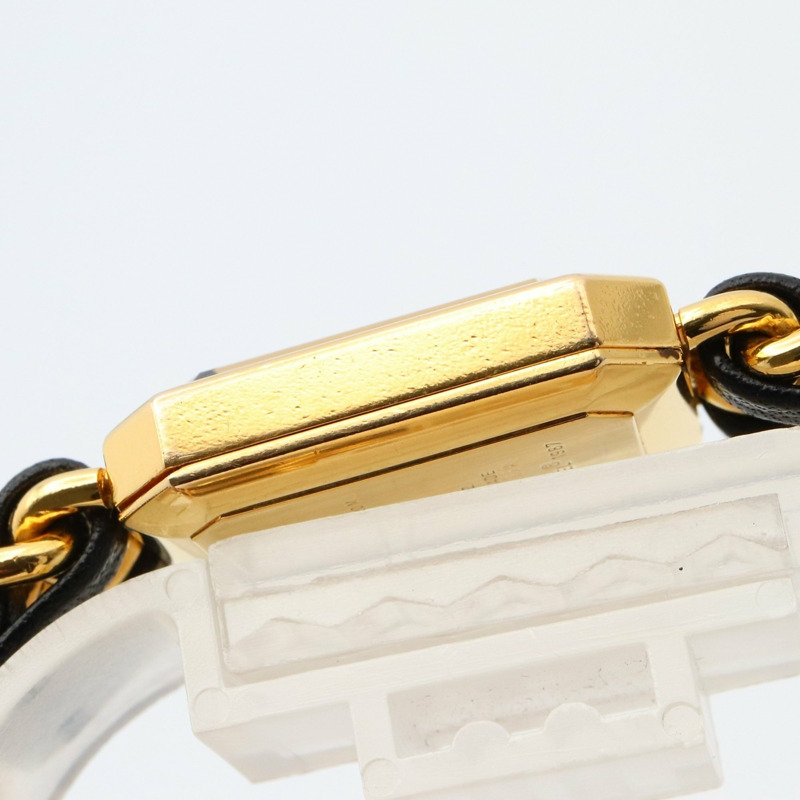 香奈兒 Premiere L 腕錶，鍍金，皮革錶帶，女士，黑色，H0001-10