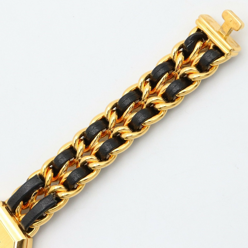 香奈兒 Premiere L 腕錶，鍍金，皮革錶帶，女士，黑色，H0001-12