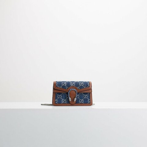 二手Gucci 酒神 Super mini 深藍