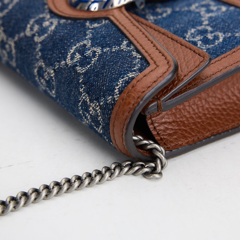 二手Gucci 酒神 Super mini 深藍-4