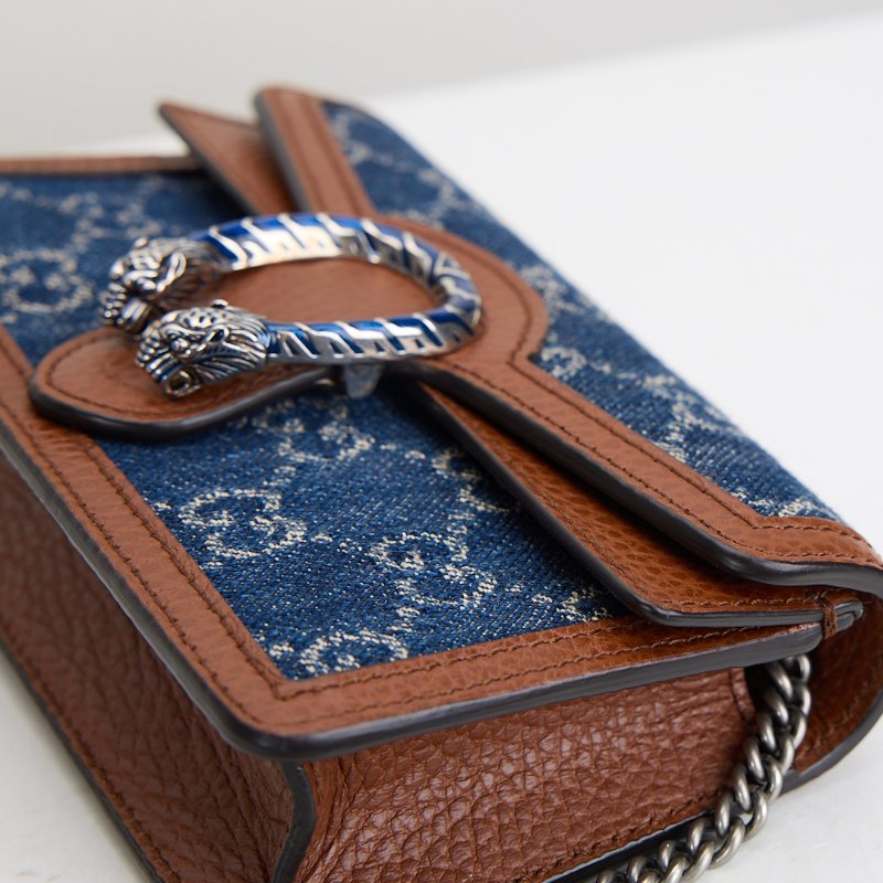 二手Gucci 酒神 Super mini 深藍-9