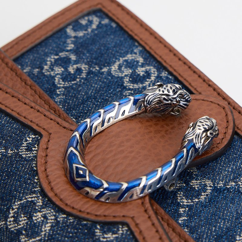 二手Gucci 酒神 Super mini 深藍-11