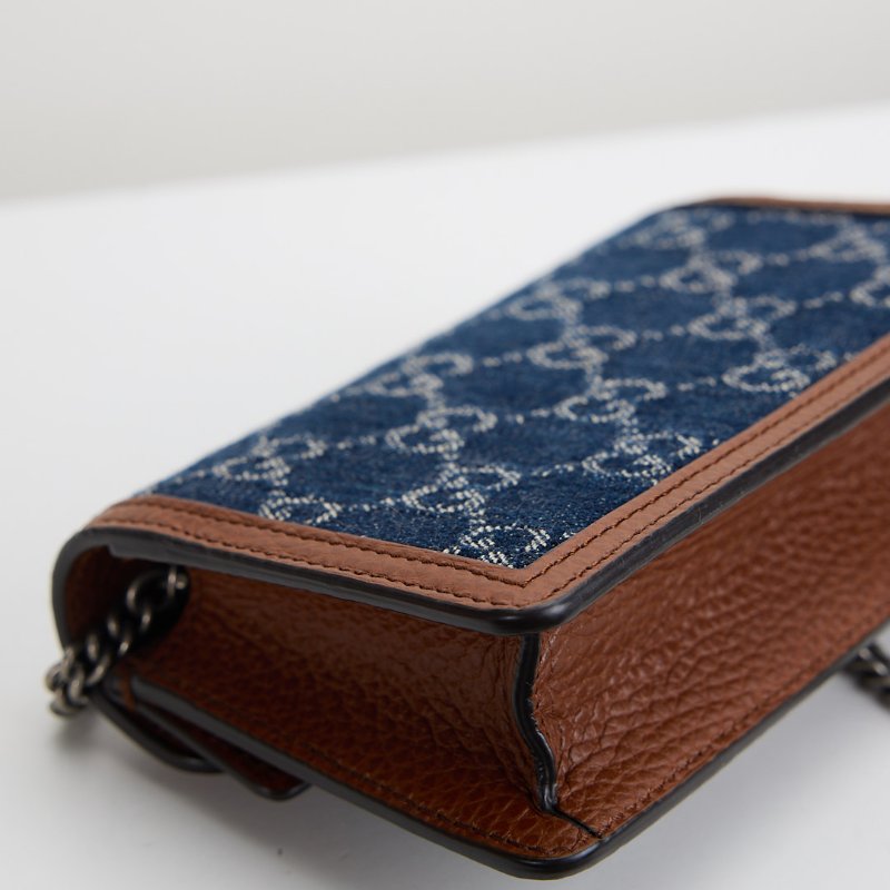 二手Gucci 酒神 Super mini 深藍-13