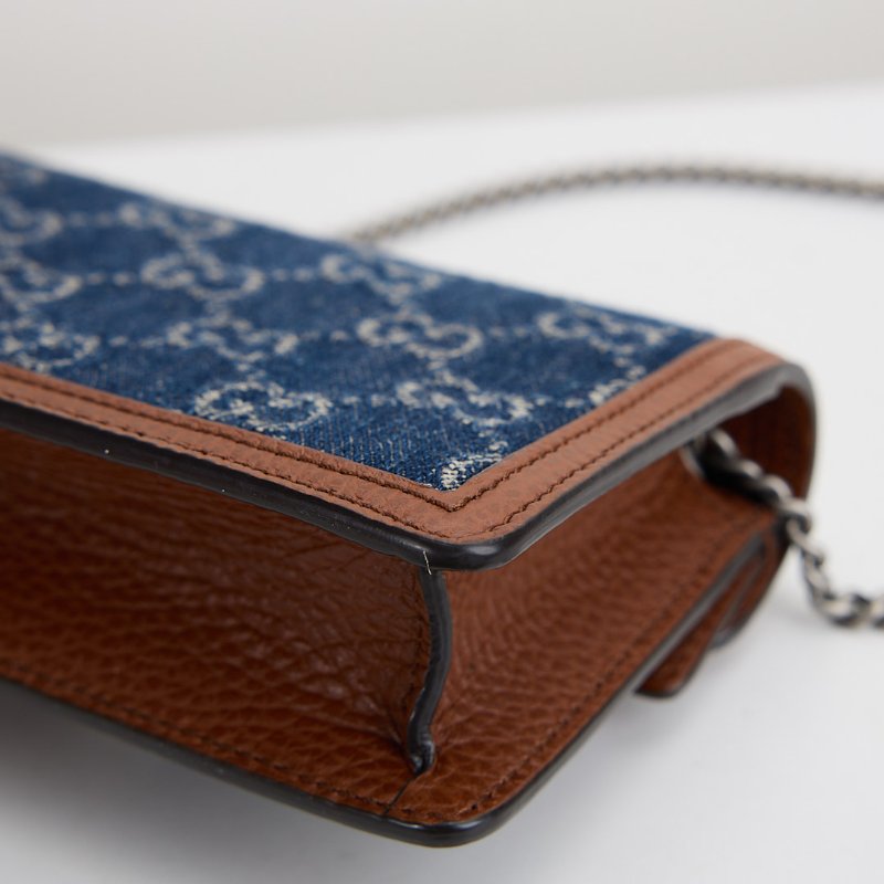 二手Gucci 酒神 Super mini 深藍-15