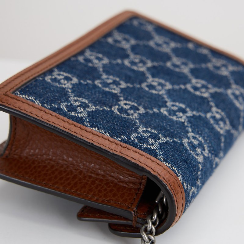 二手Gucci 酒神 Super mini 深藍-16