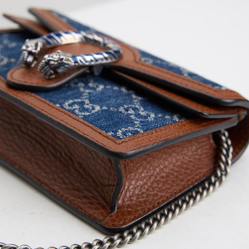 二手Gucci 酒神 Super mini 深藍-17