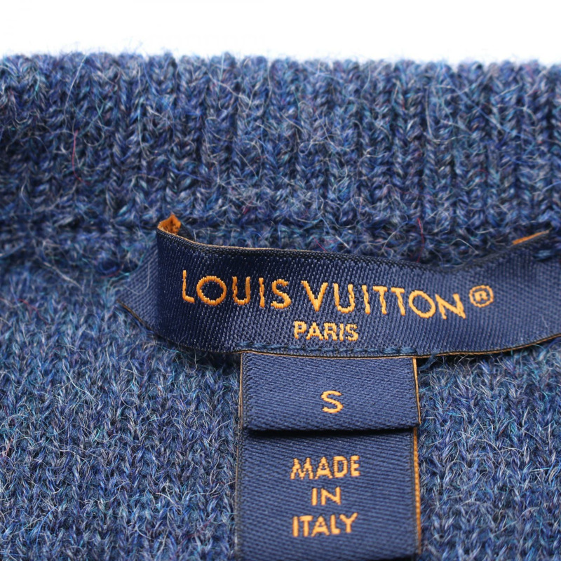 路易威登 (LOUIS VUITTON) 牛仔效果針織開襟衫 RW232WB 羊駝毛海軍藍 二手 女款 S 碼-2