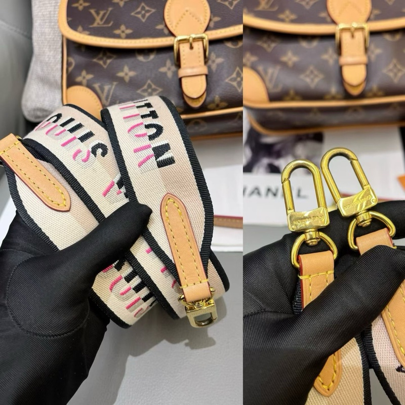 LV diane 法棍包黑色肩帶-5