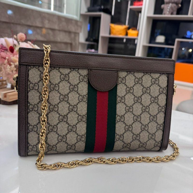 *SHIHNA名牌精品* Gucci Ophidia GG 金鏈磁吸夾子包-4