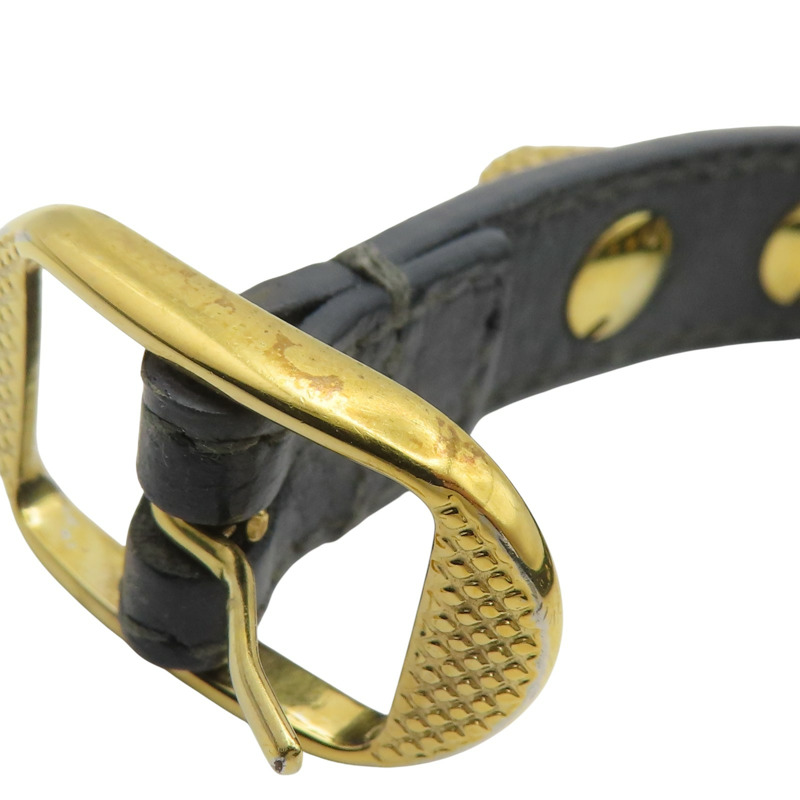 黑色牛皮 金色鉚釘 手環【BALENCIAGA 巴黎世家】-6