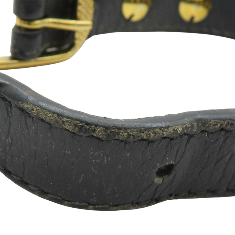 黑色牛皮 金色鉚釘 手環【BALENCIAGA 巴黎世家】-8