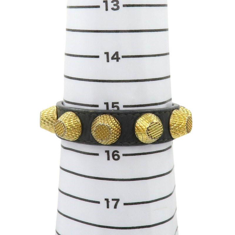 黑色牛皮 金色鉚釘 手環【BALENCIAGA 巴黎世家】-9