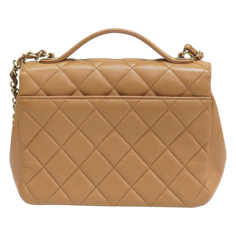 棕色 牛皮 菱格紋 荔枝紋 郵差包 肩背包 A93607【CHANEL 香奈兒】 A93607-1