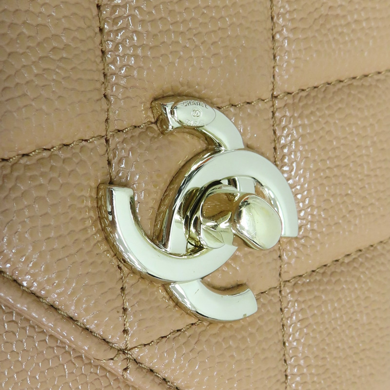 棕色 牛皮 菱格紋 荔枝紋 郵差包 肩背包 A93607【CHANEL 香奈兒】 A93607-13