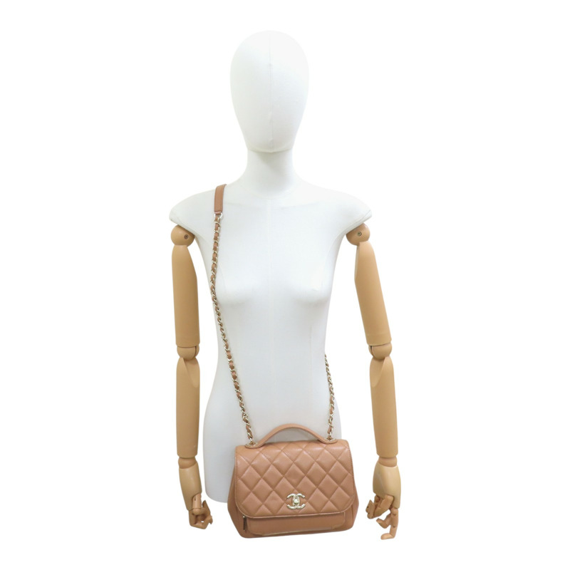 棕色 牛皮 菱格紋 荔枝紋 郵差包 肩背包 A93607【CHANEL 香奈兒】 A93607-15