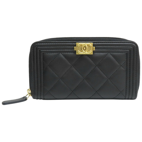 黑色羊皮 短夾【CHANEL 香奈兒】