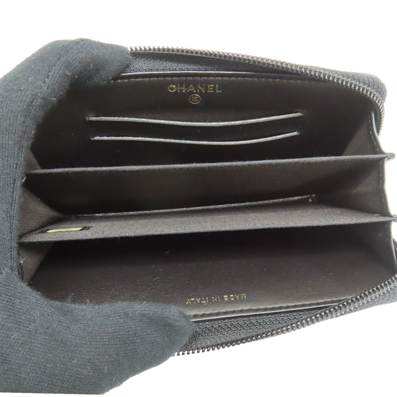 黑色羊皮 短夾【CHANEL 香奈兒】-4