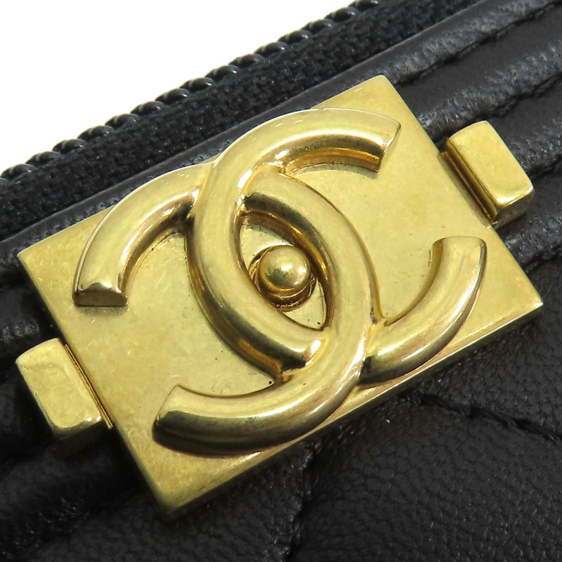 黑色羊皮 短夾【CHANEL 香奈兒】-15