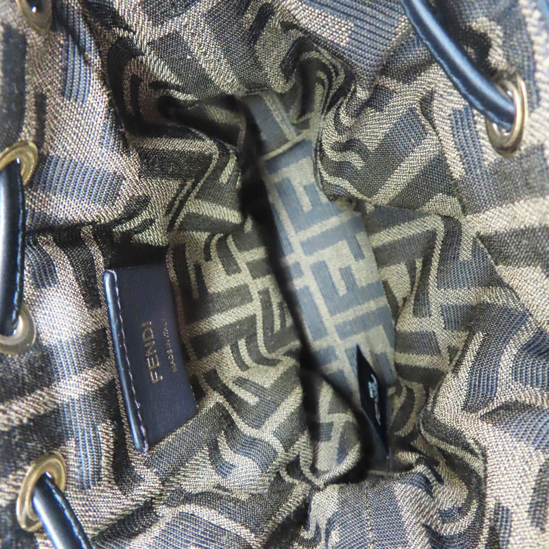 黑色 帆布 Mon Tresor Mini 手提包 (無背帶)【FENDI 芬迪】 8BS010A659-4