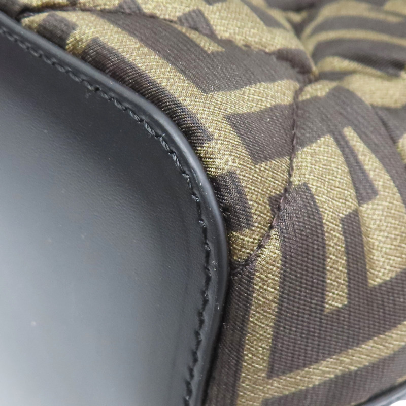 黑色 帆布 Mon Tresor Mini 手提包 (無背帶)【FENDI 芬迪】 8BS010A659-9