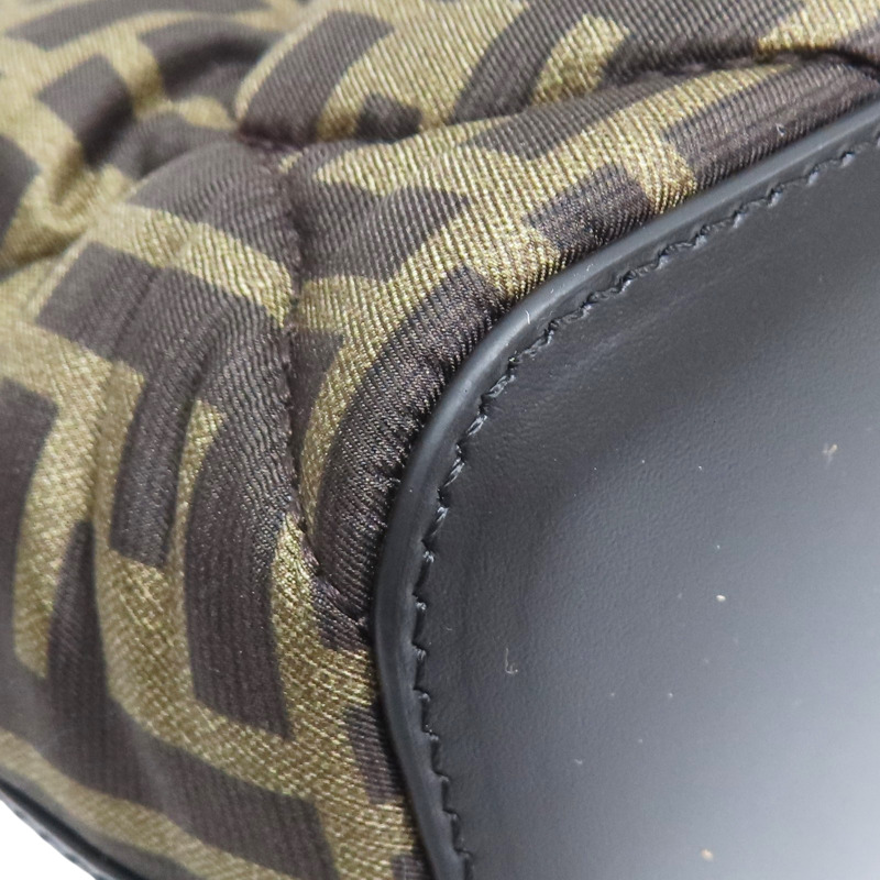 黑色 帆布 Mon Tresor Mini 手提包 (無背帶)【FENDI 芬迪】 8BS010A659-10