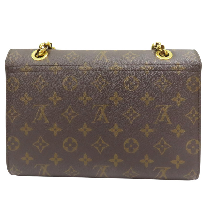 棕色 原花帆布 紅色牛皮 鏈帶 肩背包【LOUIS VUITTON LV 路易威登】 M41731-1