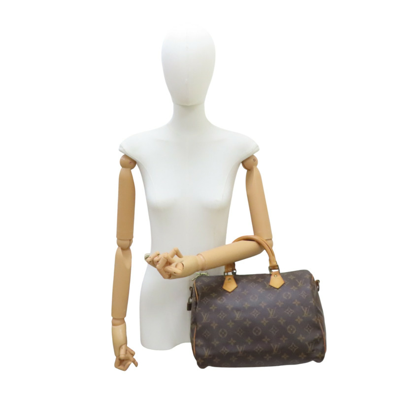 棕色 原花帆布 Speedy Bandouliere 30 兩用包 無鑰匙【LOUIS VUITTON LV 路易威登】 M46980-9