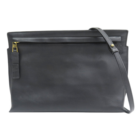 黑色 牛皮 拉鍊 肩背包 LOEWE 羅威】