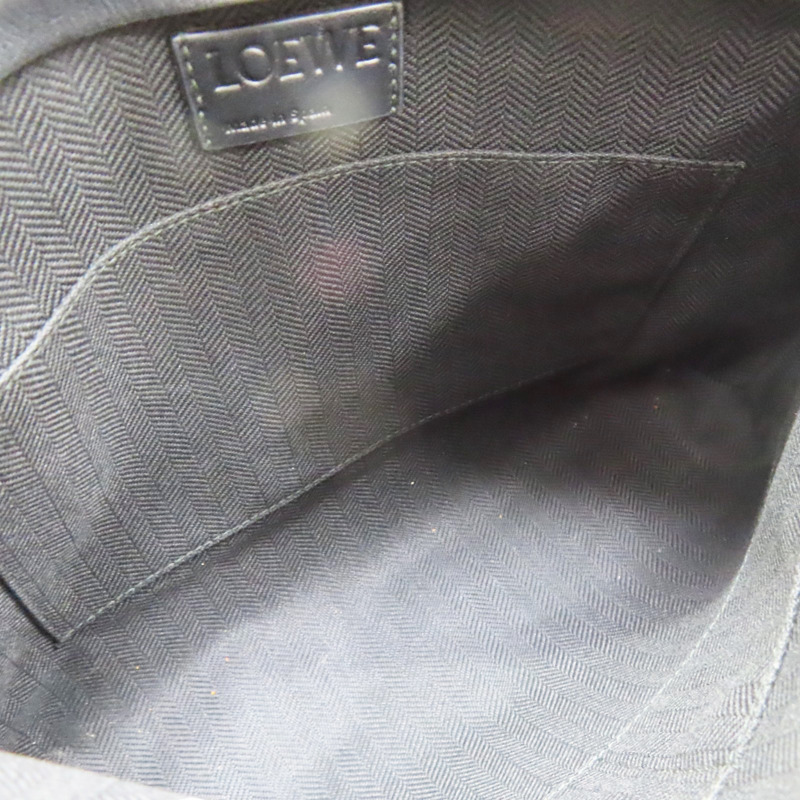 黑色 牛皮 拉鍊 肩背包 LOEWE 羅威】-4